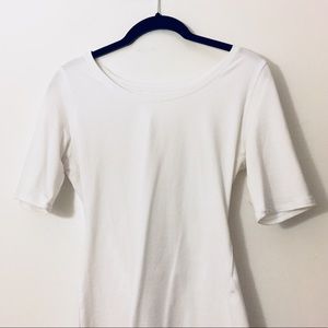 Fitted White Shirt with Scoop Neck StitchFix